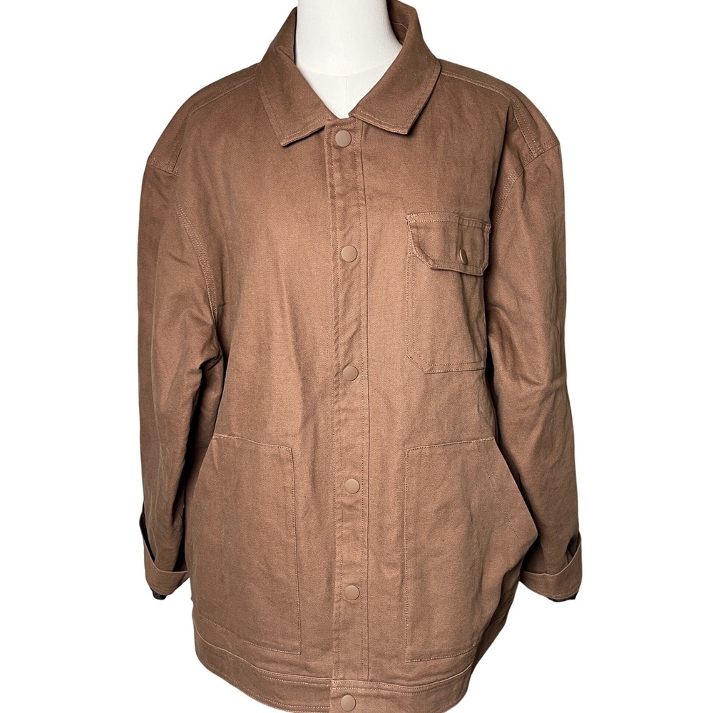 Venado Cotton Barn Chore Utility‎ Workwear Jacket Brown Plaid Lined Men XL